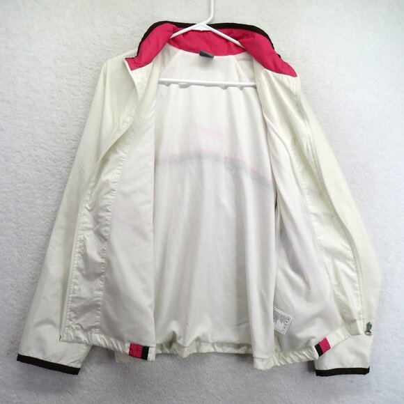 Nike Jacket Womens XL White Pink Full Zip Windbreaker Lightweight‎ Athletic - Picture 4 of 9